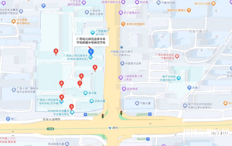 廣西幼兒師范高等專科學(xué)校附屬中等師范學(xué)校地址，乘車路線