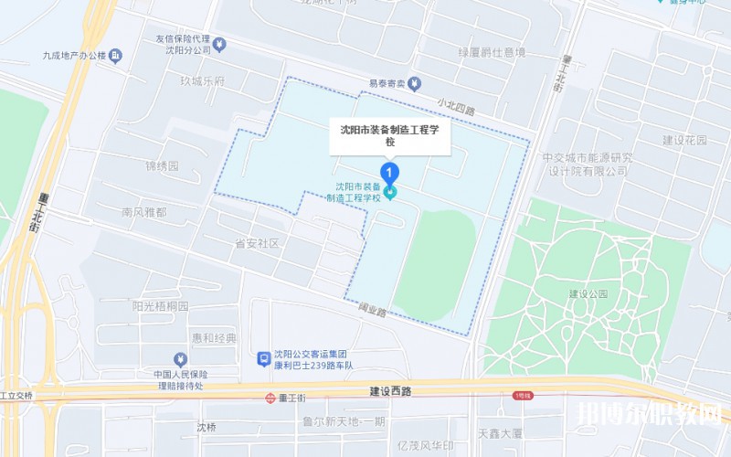 沈陽市裝備制造工程學校地址，乘車路線